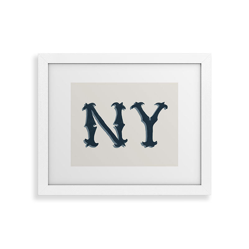 DENY Designs yonkers ny cream Framed Art Print