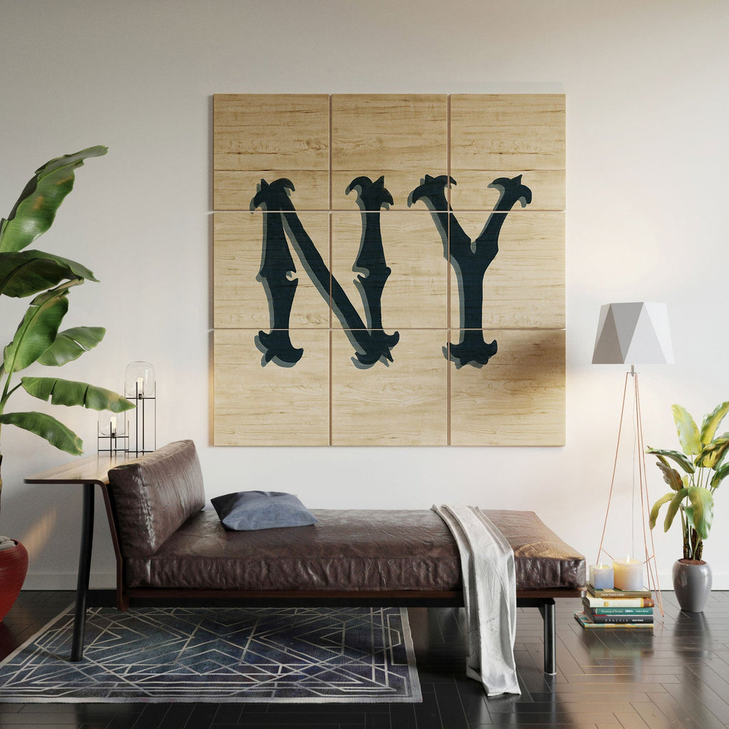 DENY Designs yonkers ny cream Wood Wall Mural