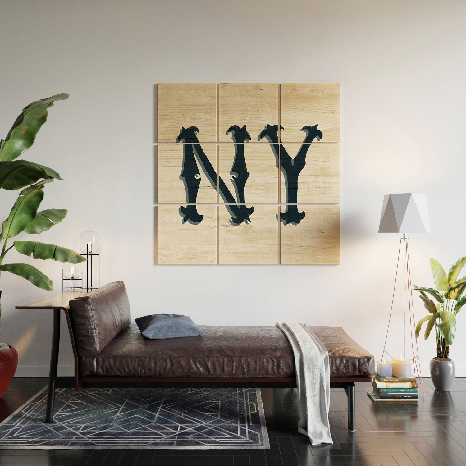 DENY Designs yonkers ny cream Wood Wall Mural