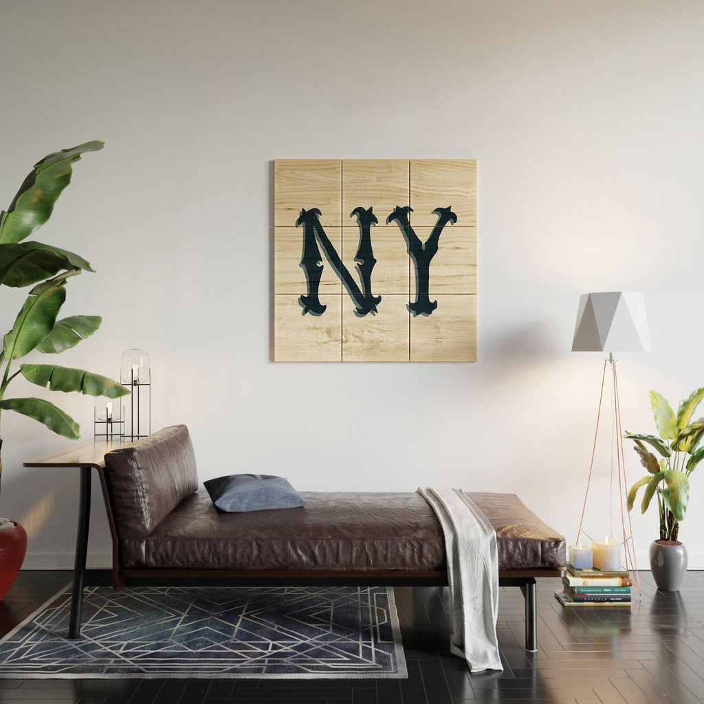 DENY Designs yonkers ny cream Wood Wall Mural