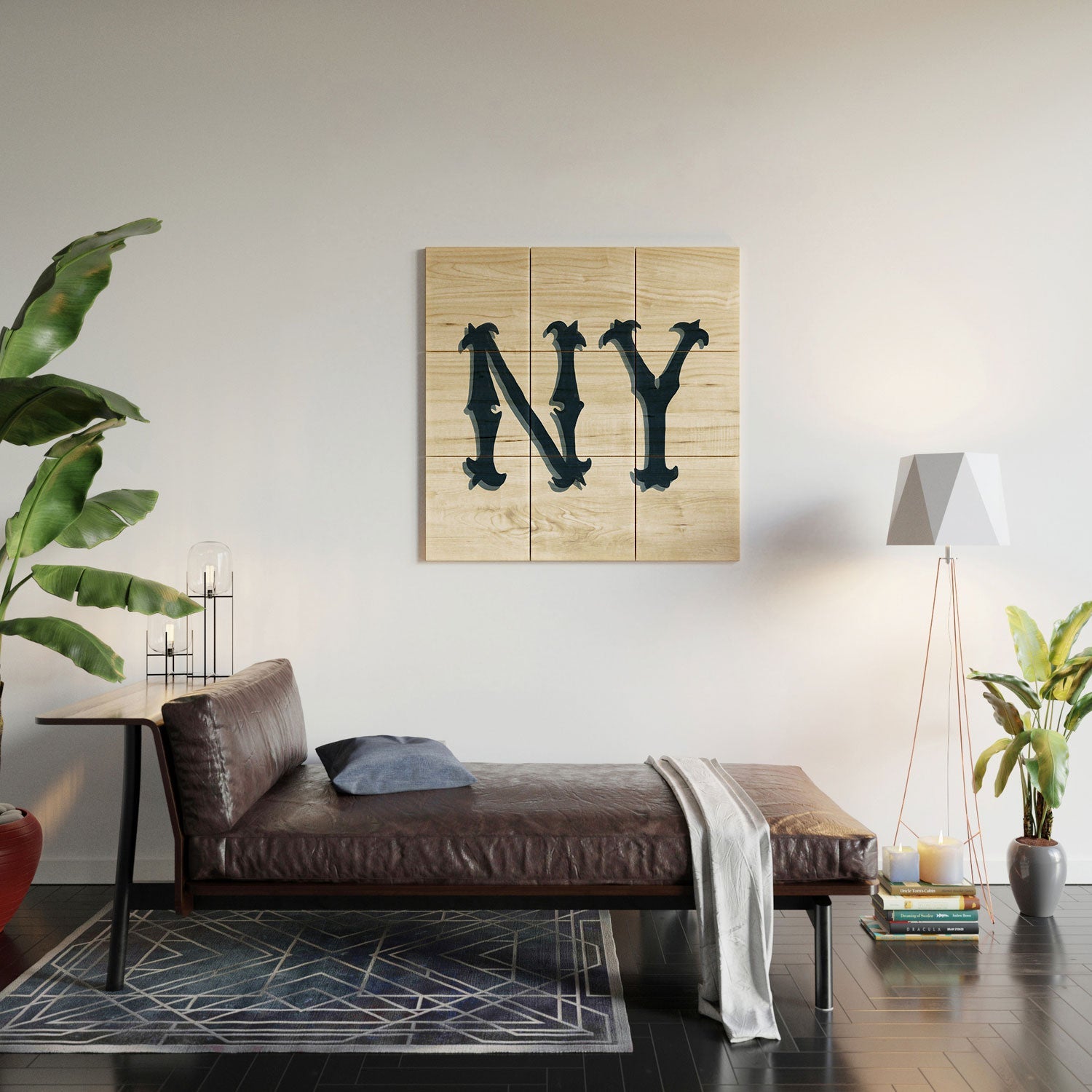 DENY Designs yonkers ny cream Wood Wall Mural