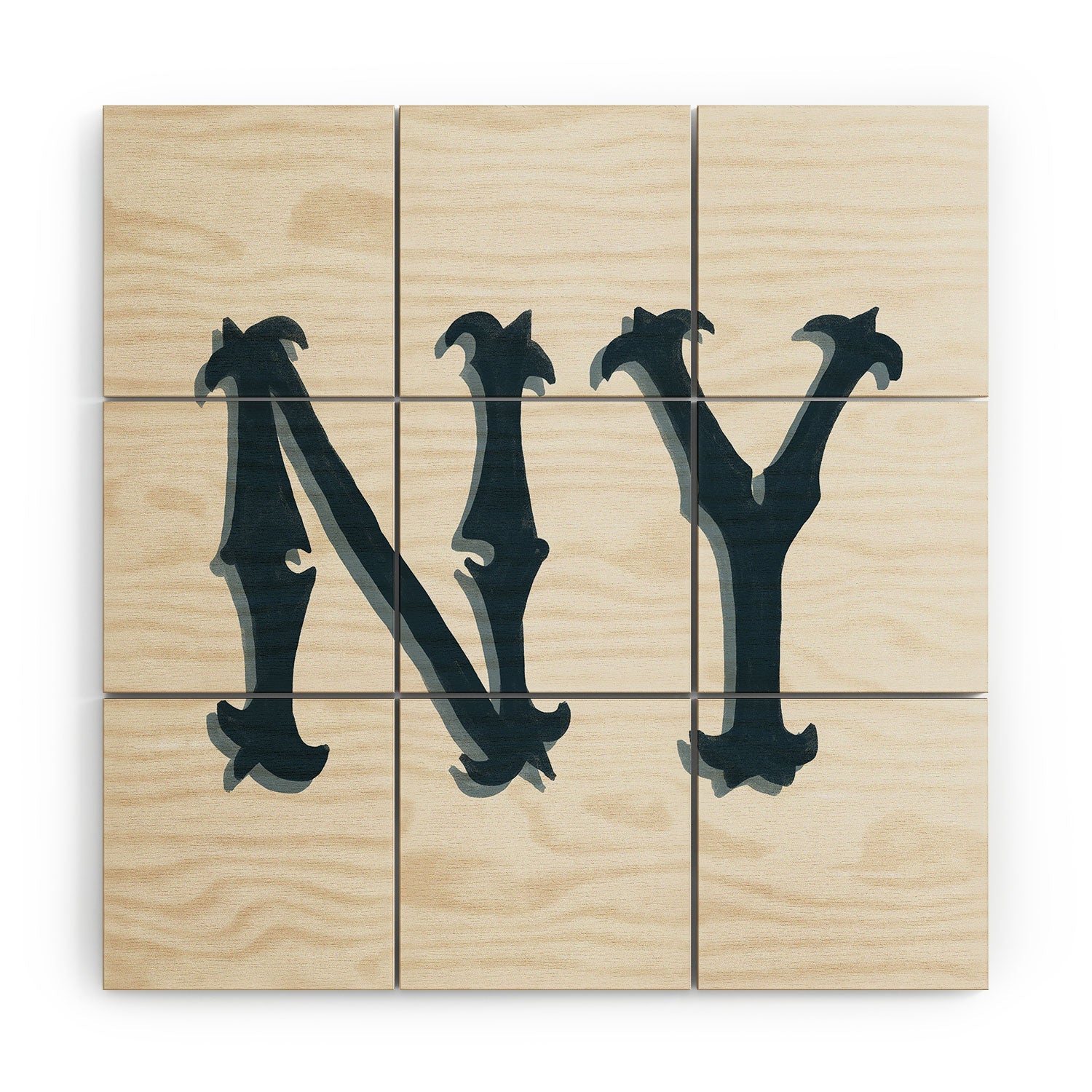 DENY Designs yonkers ny cream Wood Wall Mural