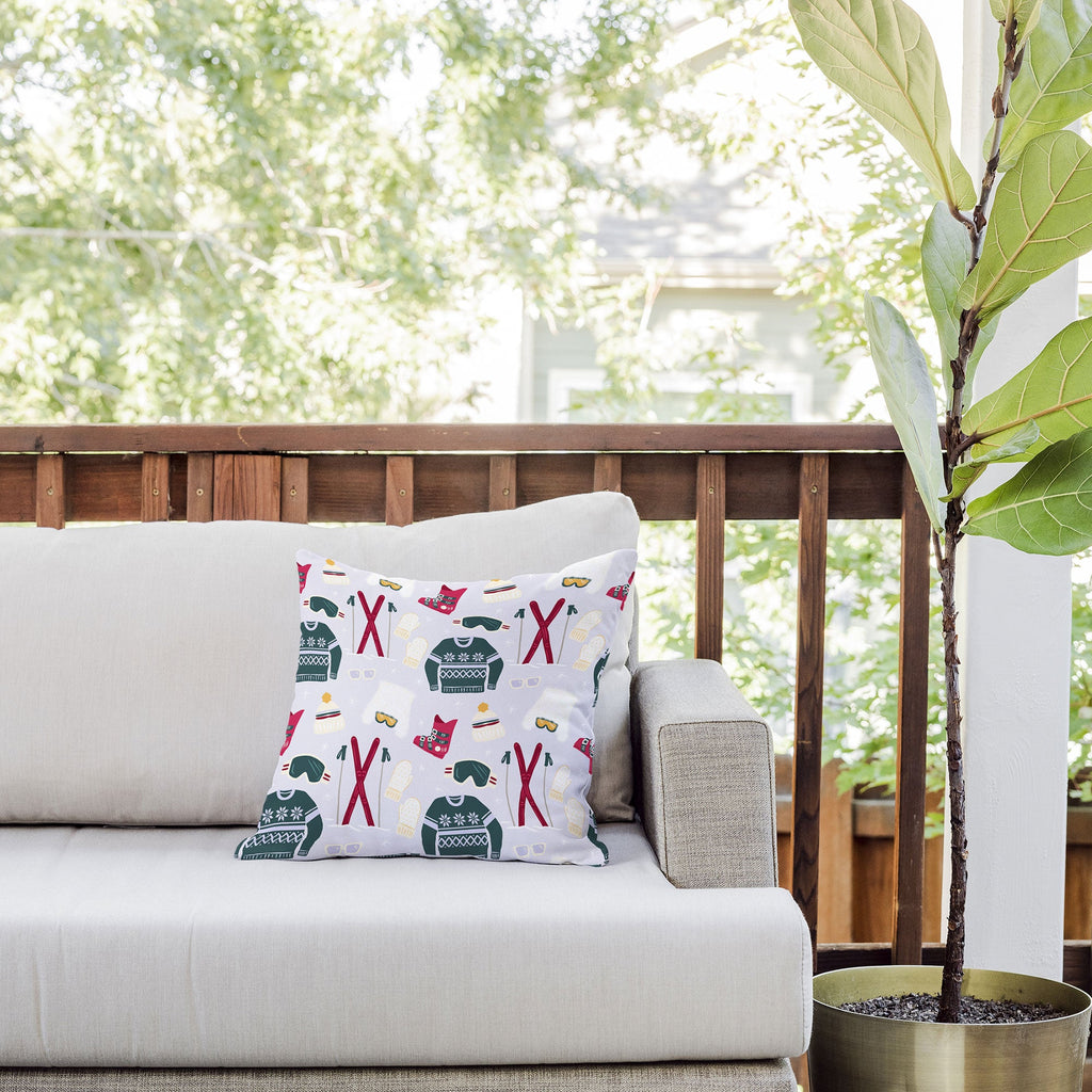 Design by Spark Apres Ski Style Outdoor Throw Pillow