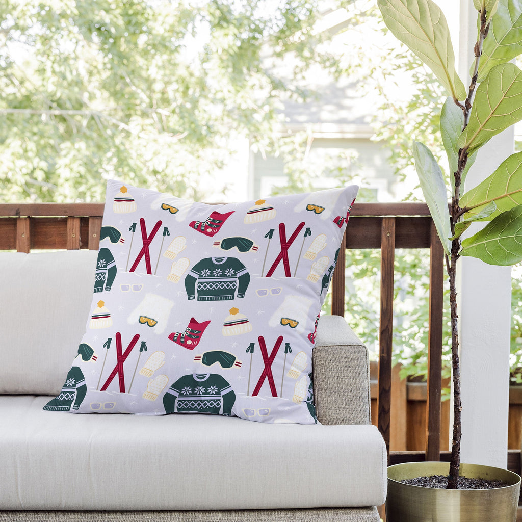Design by Spark Apres Ski Style Outdoor Throw Pillow