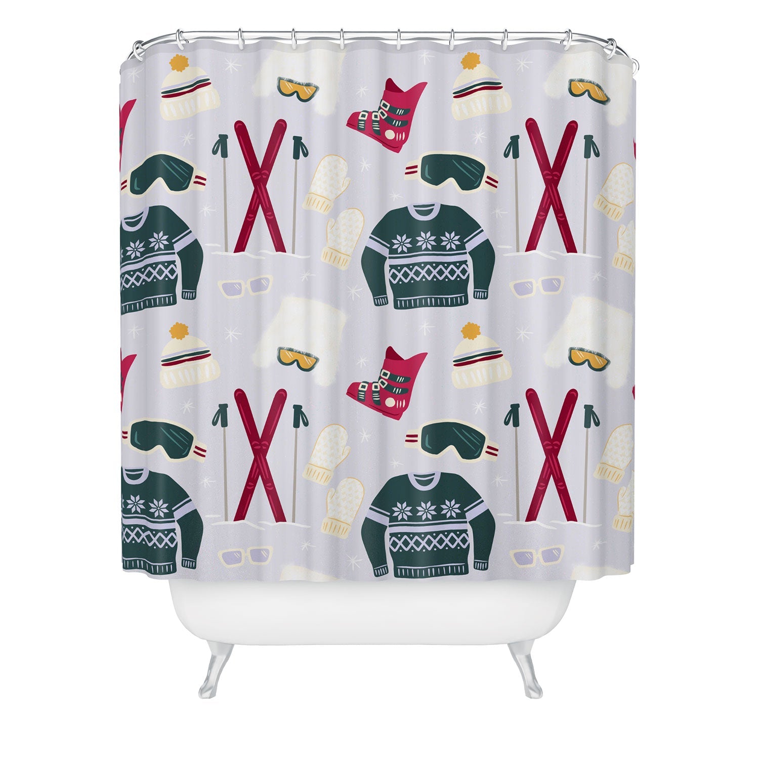 Design by Spark Apres Ski Style Shower Curtain