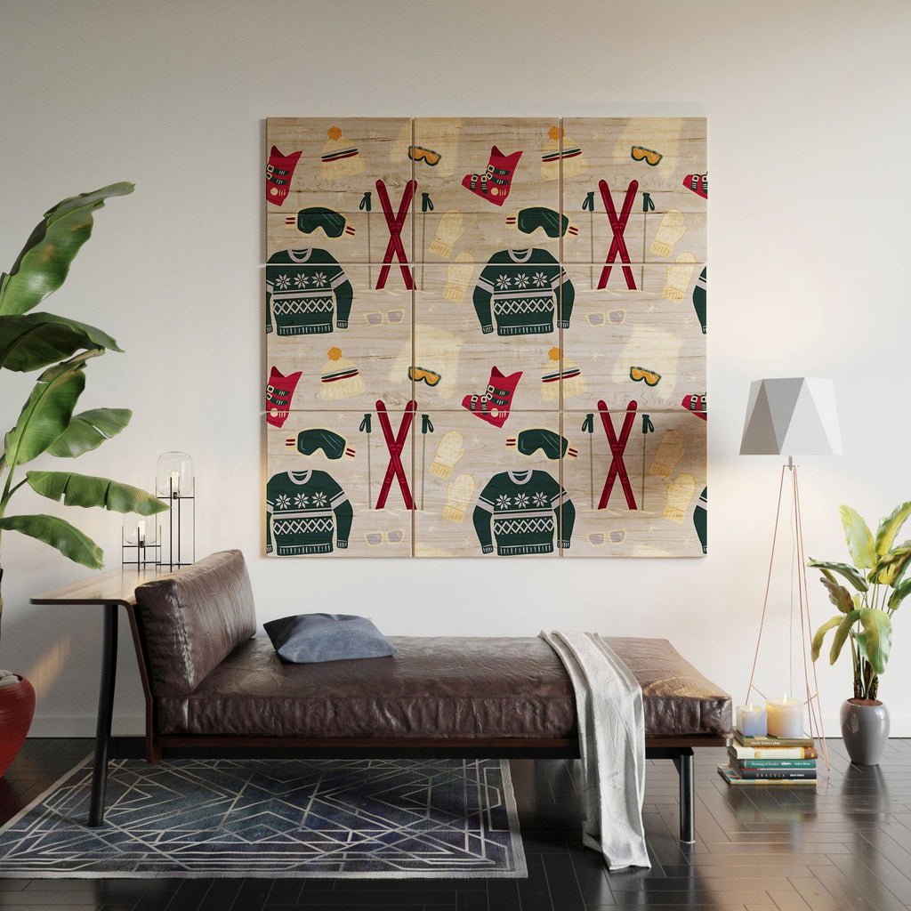 Design by Spark Apres Ski Style Wood Wall Mural
