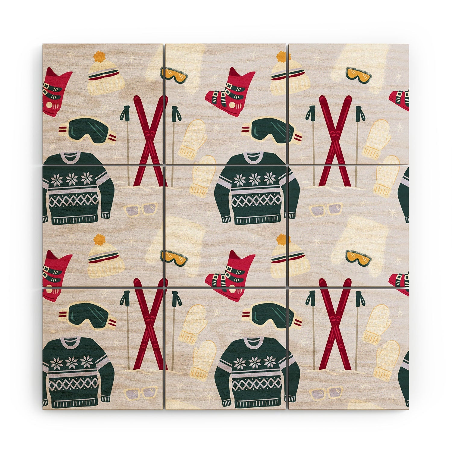 Design by Spark Apres Ski Style Wood Wall Mural