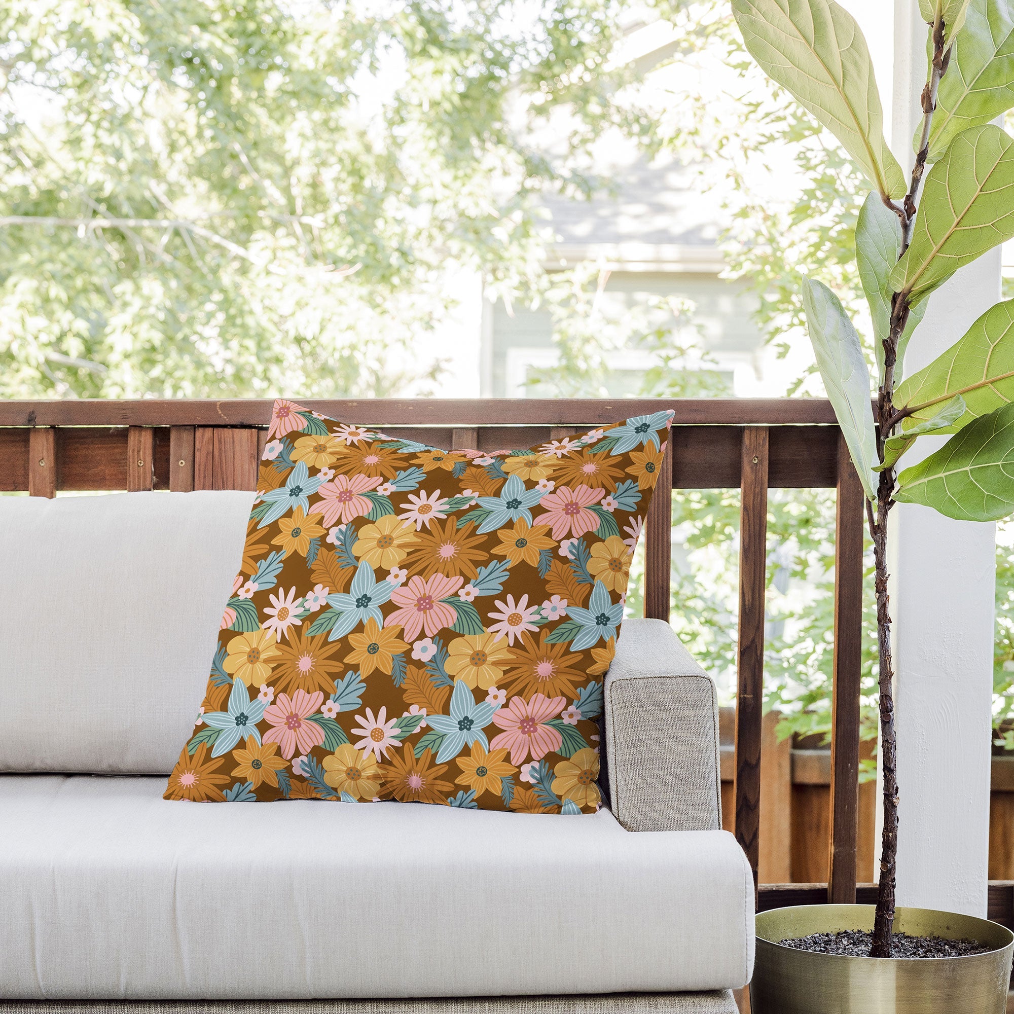 Design by Spark Blooming Harmony Outdoor Throw Pillow