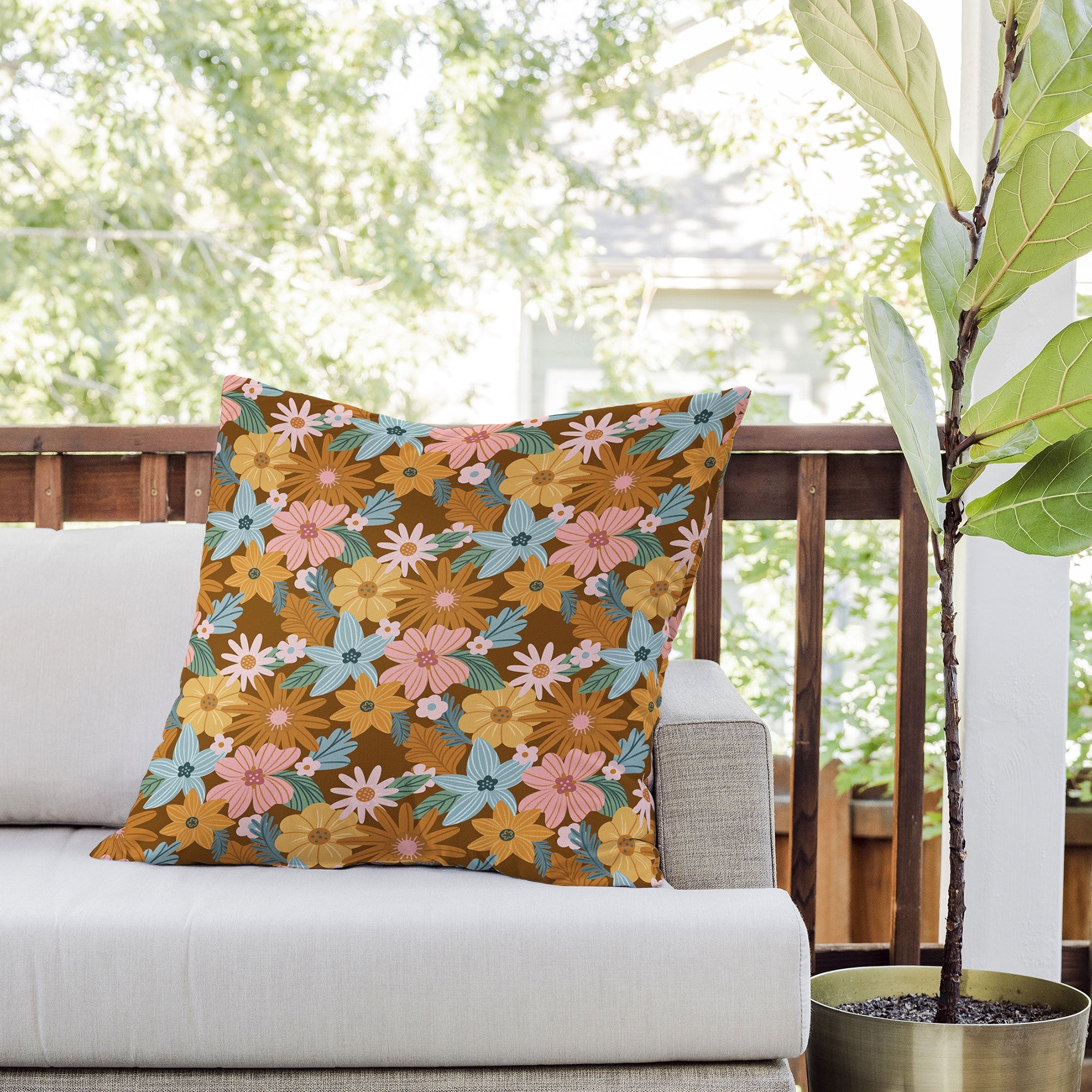 Design by Spark Blooming Harmony Outdoor Throw Pillow