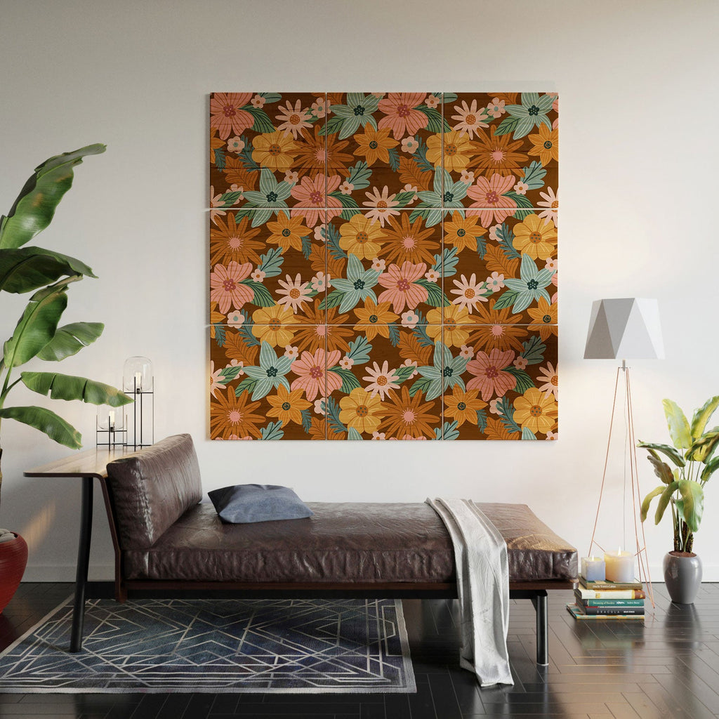 Design by Spark Blooming Harmony Wood Wall Mural