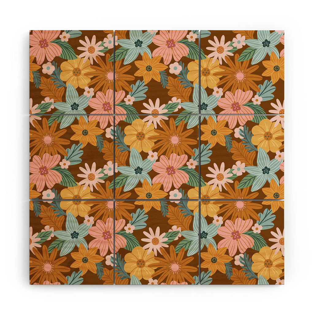 Design by Spark Blooming Harmony Wood Wall Mural
