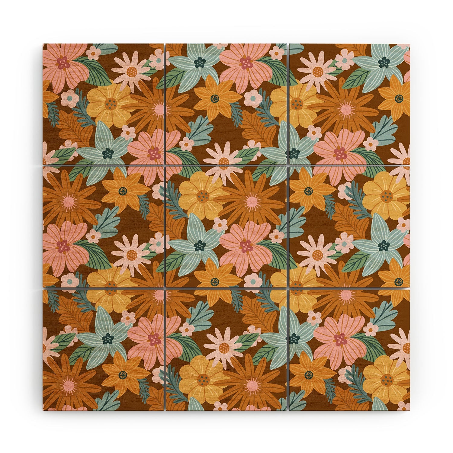 Design by Spark Blooming Harmony Wood Wall Mural