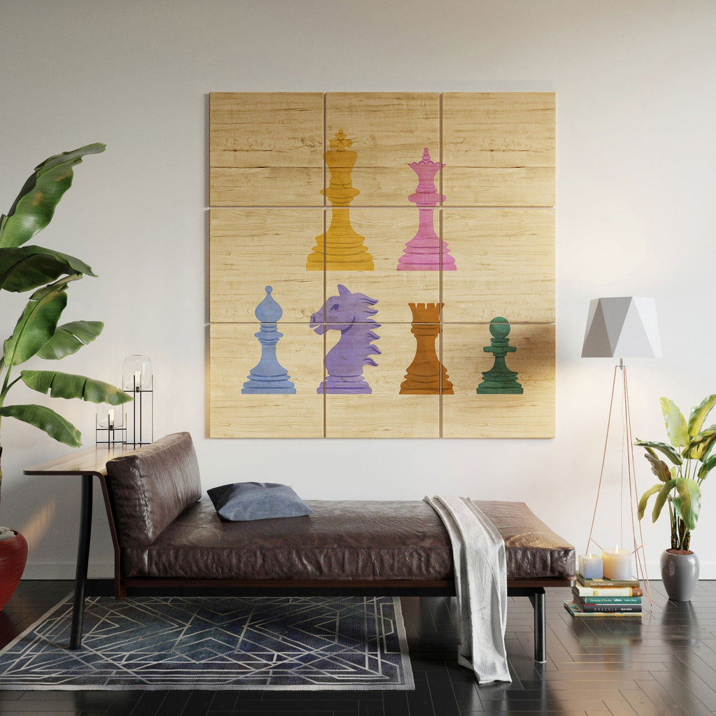 Design by Spark Chess Wood Wall Mural