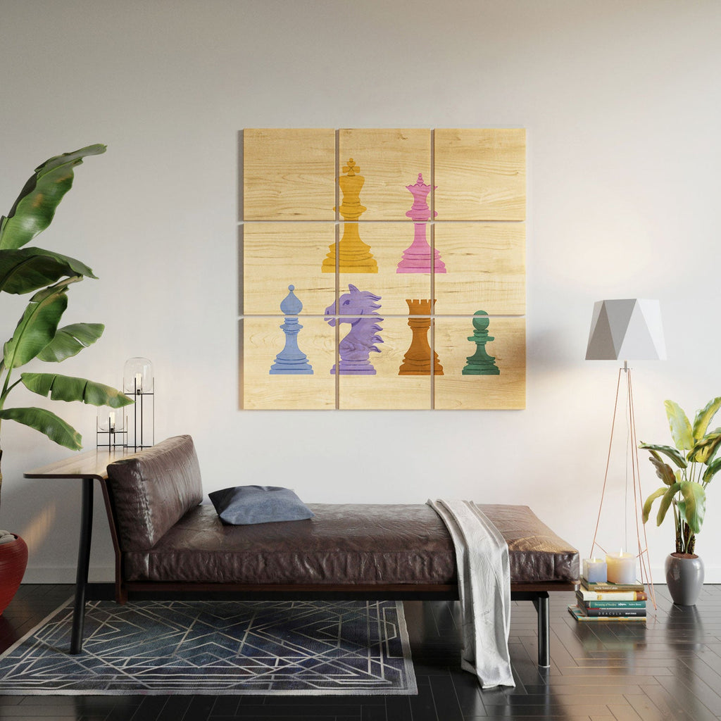 Design by Spark Chess Wood Wall Mural