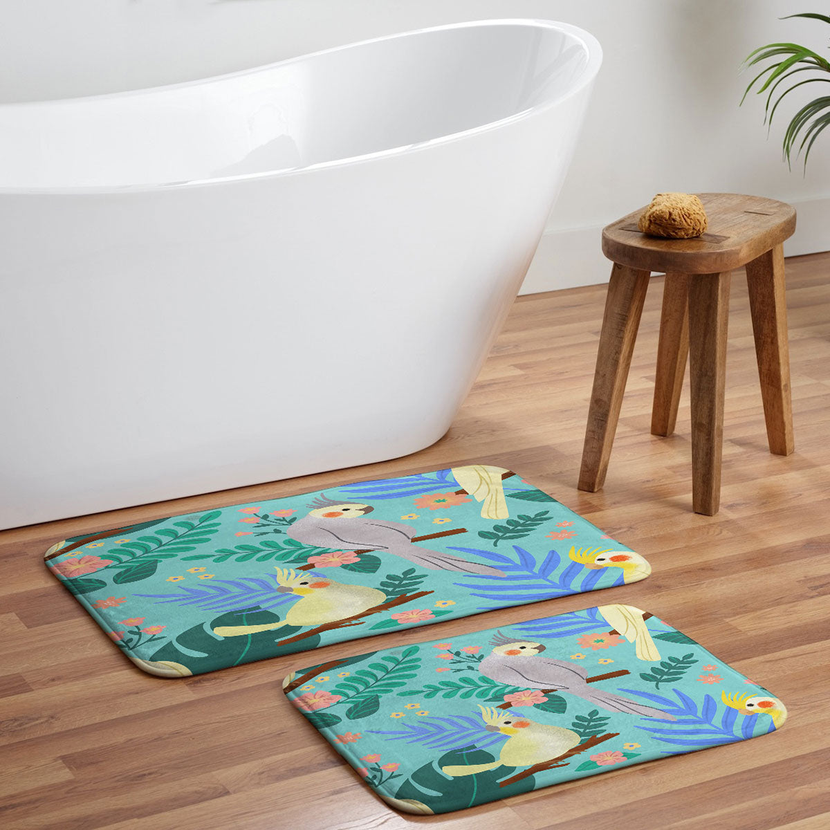 Design by Spark Cockatiel Beauty Memory Foam Bath Mat