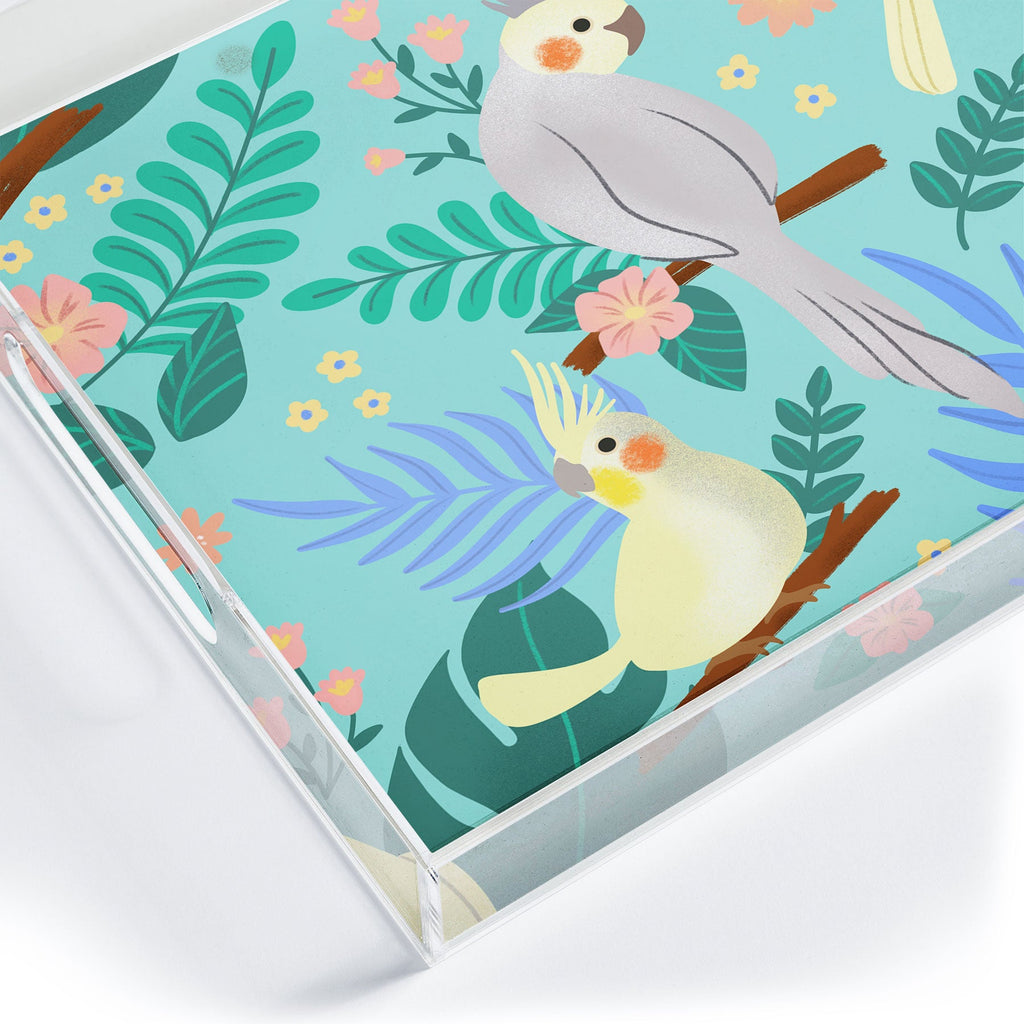 Design by Spark Cockatiel Beauty Acrylic Tray