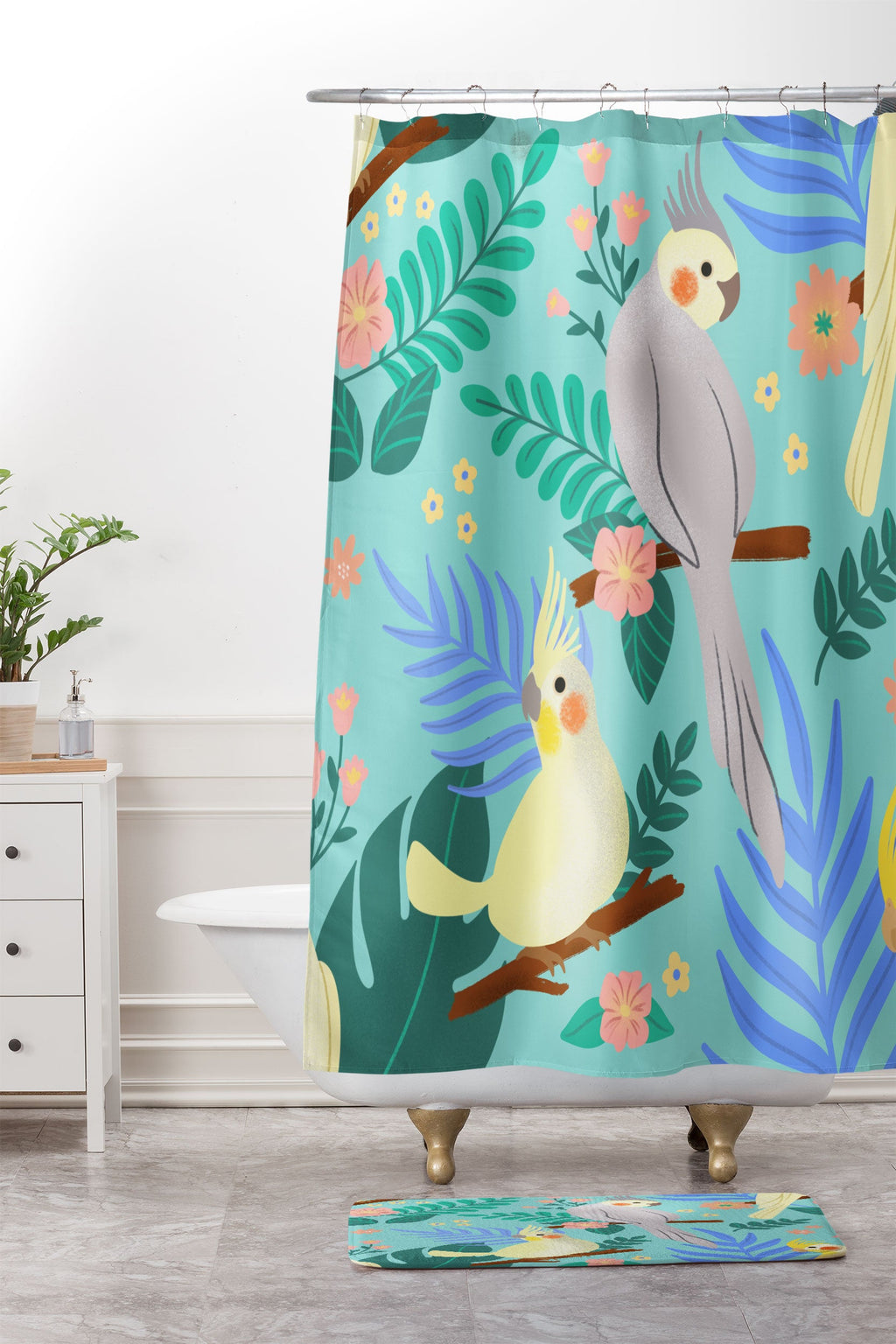 Design by Spark Cockatiel Beauty Memory Foam Bath Mat