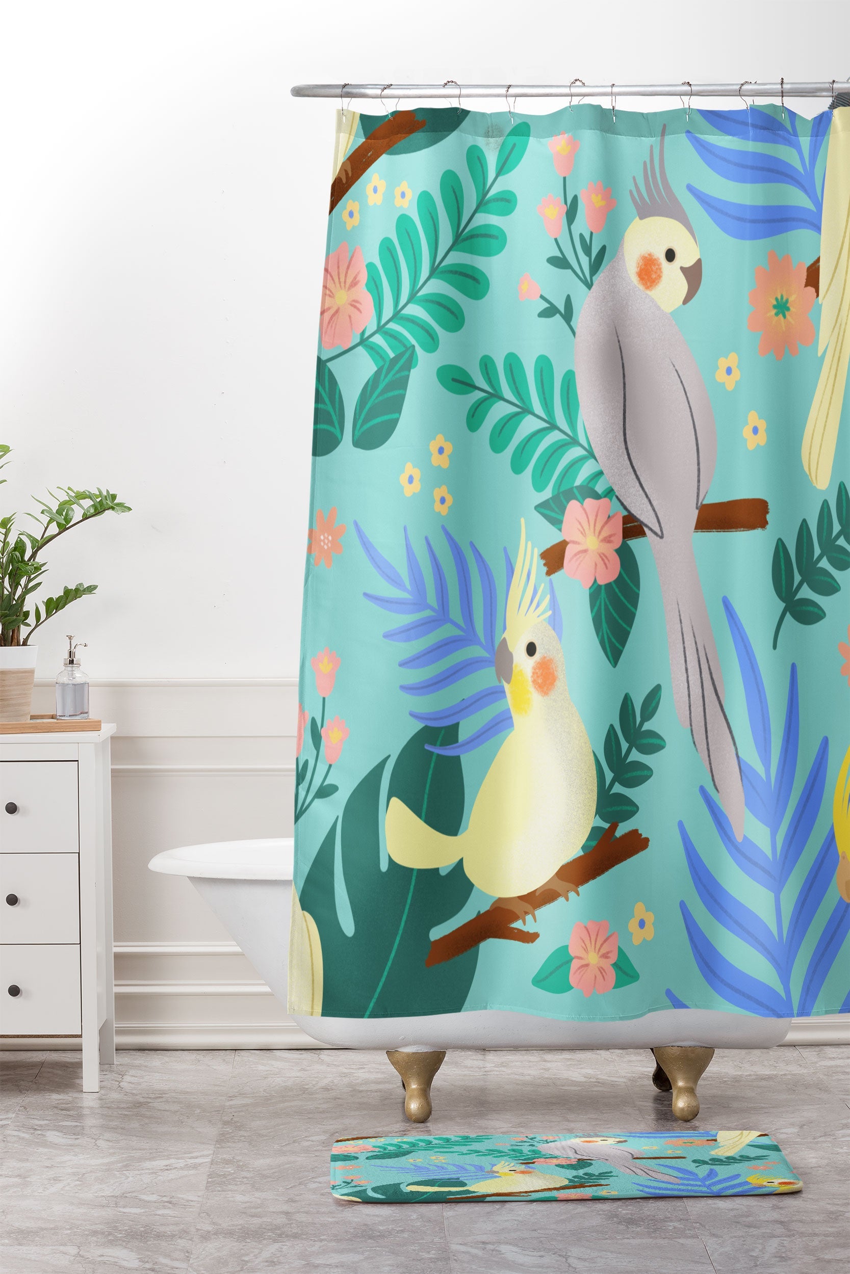 Design by Spark Cockatiel Beauty Memory Foam Bath Mat