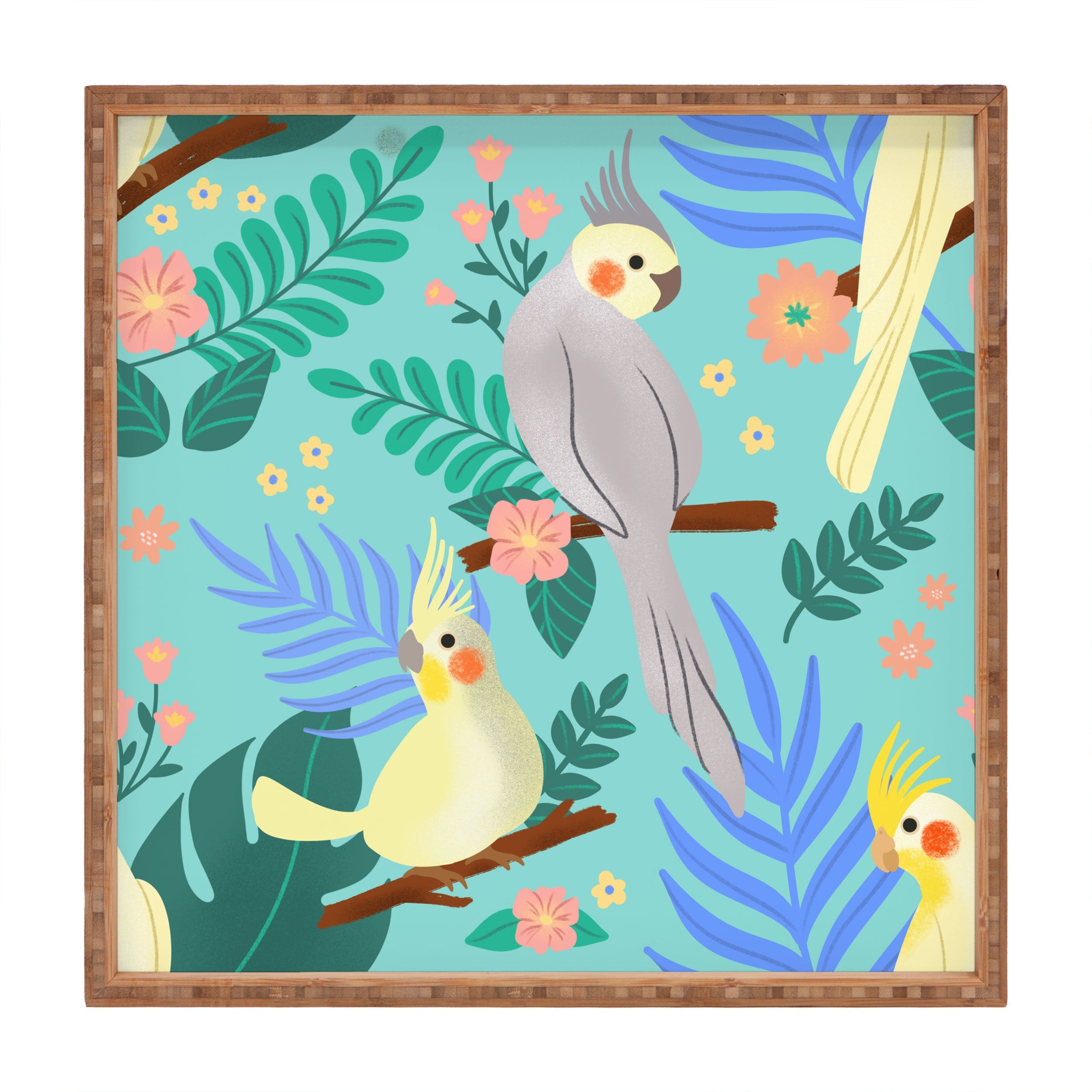 Design by Spark Cockatiel Beauty Square Tray