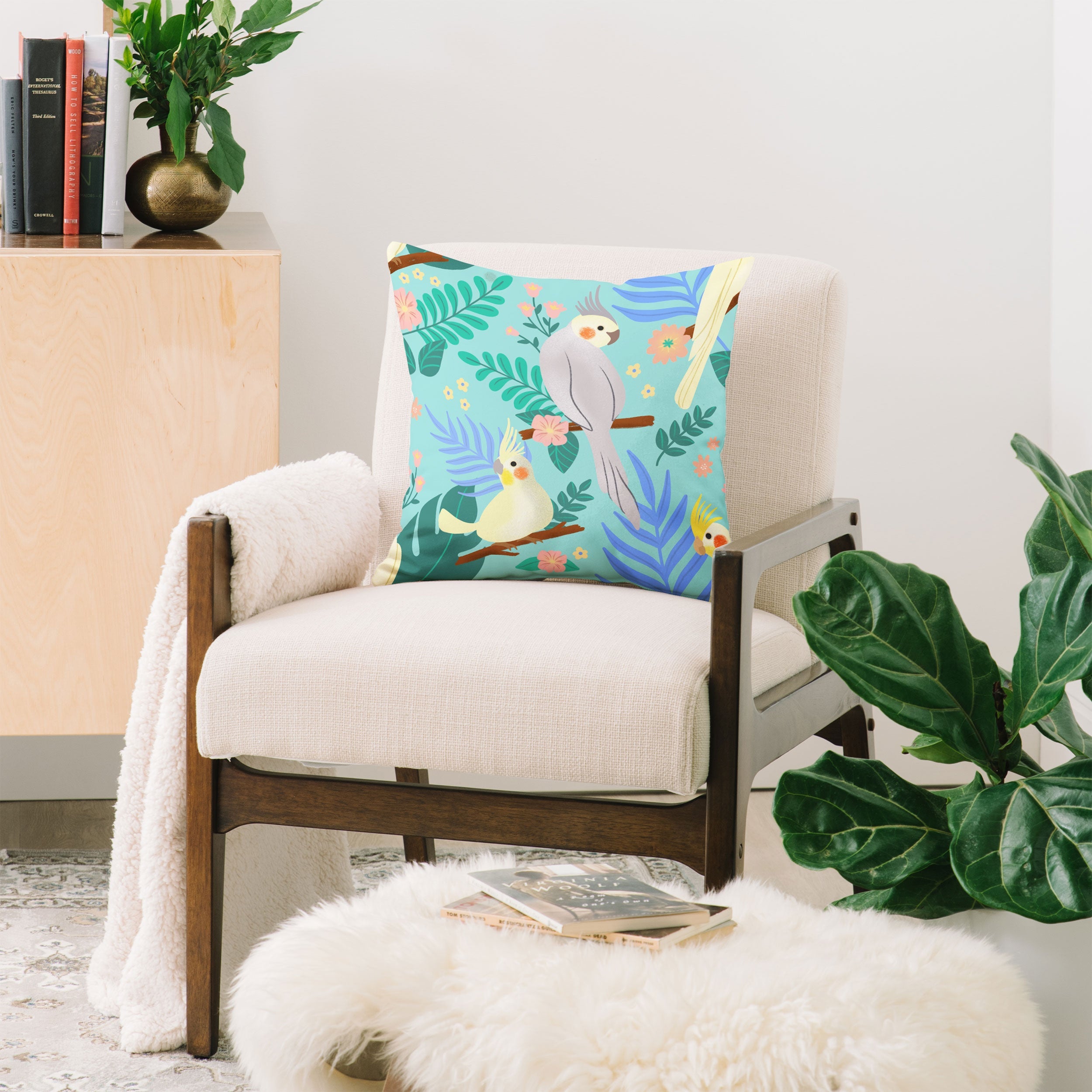 Design by Spark Cockatiel Beauty Throw Pillow