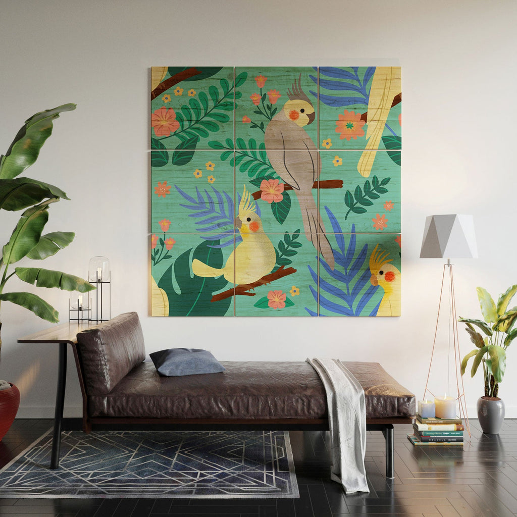 Design by Spark Cockatiel Beauty Wood Wall Mural