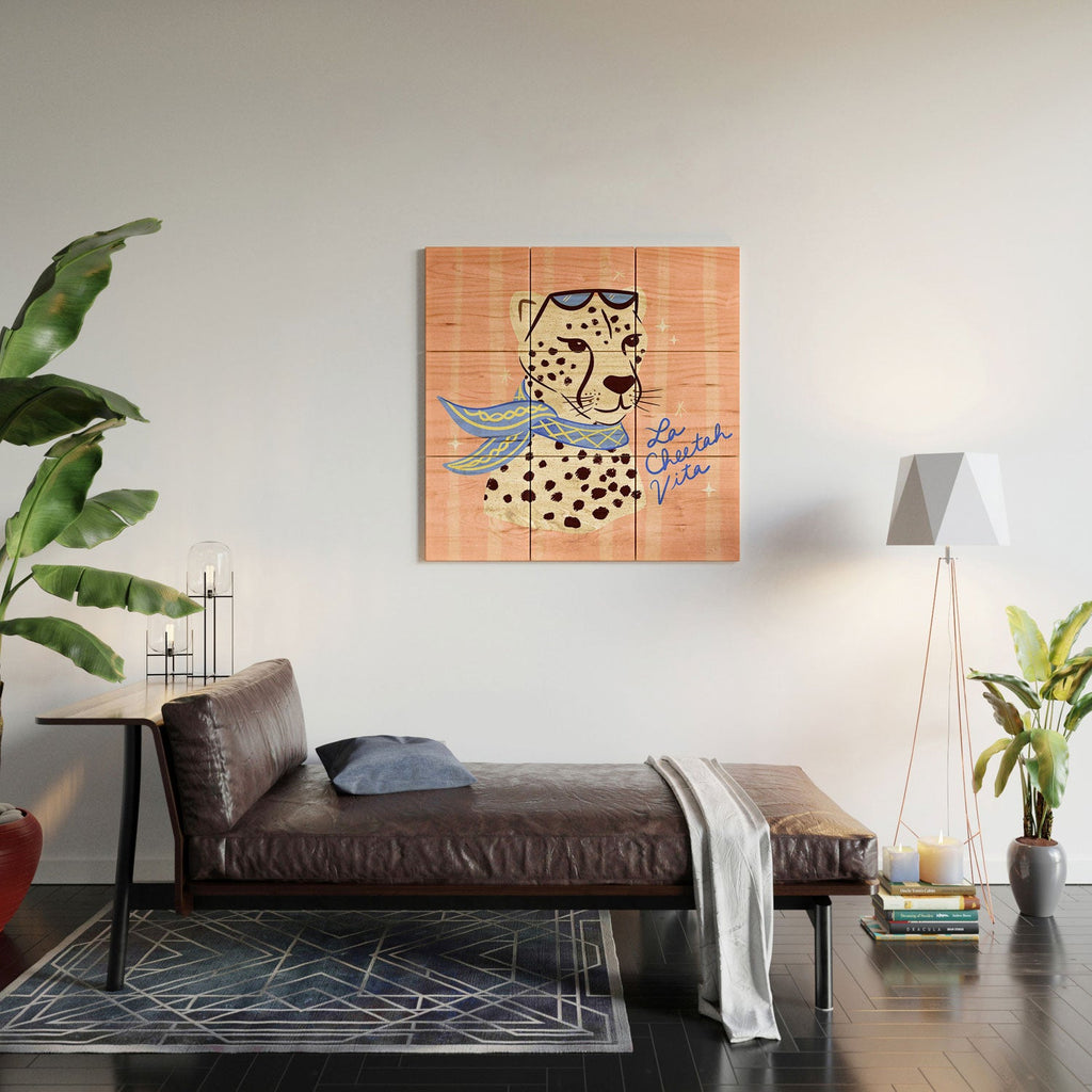 Design by Spark La Cheetah Vita Wood Wall Mural