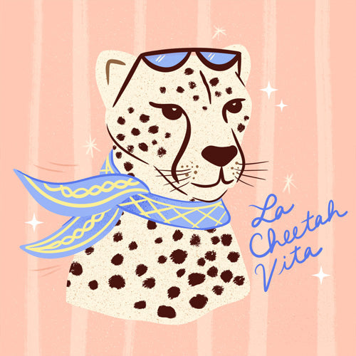 Design by Spark La Cheetah Vita Shower Curtain