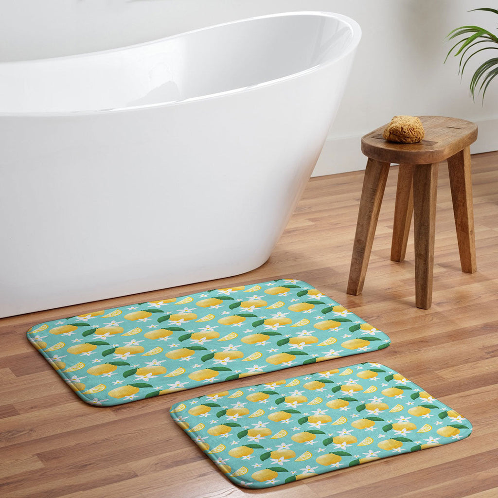 Design by Spark Lemon Florals Memory Foam Bath Mat