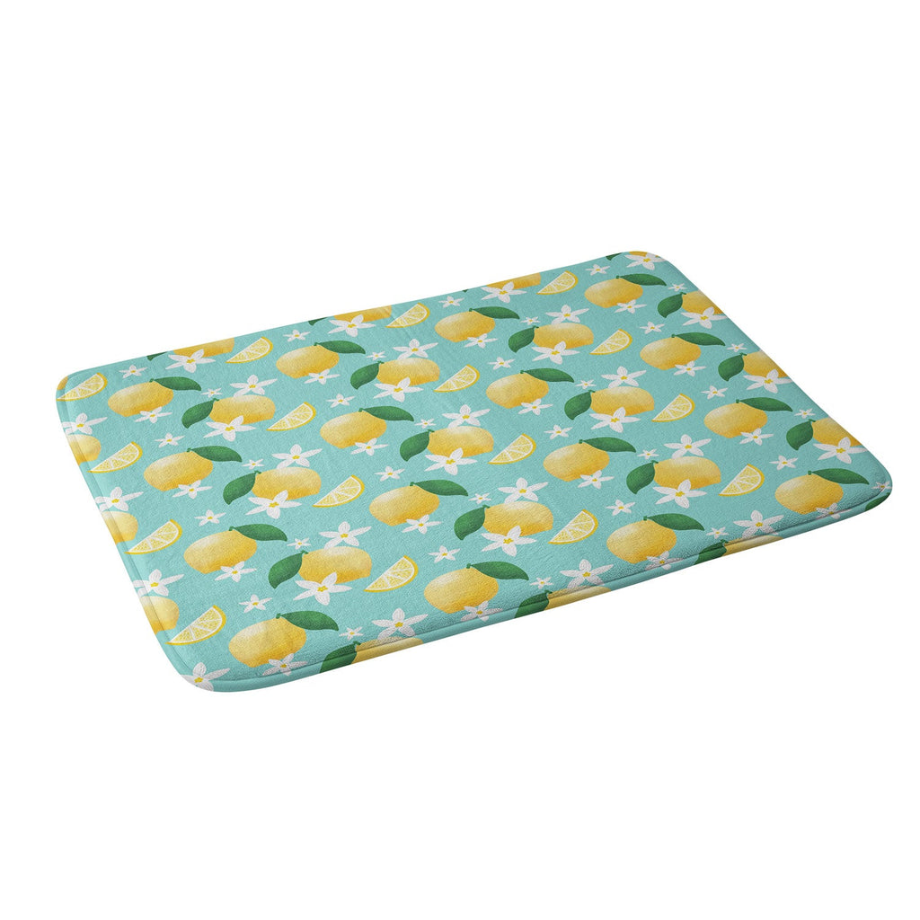 Design by Spark Lemon Florals Memory Foam Bath Mat