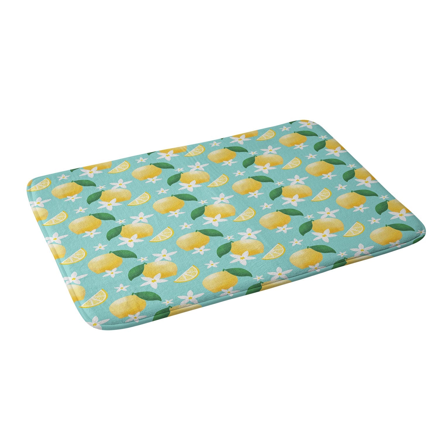 Design by Spark Lemon Florals Memory Foam Bath Mat
