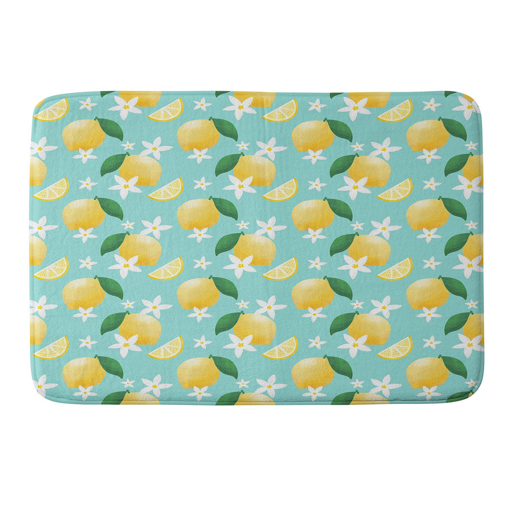 Design by Spark Lemon Florals Memory Foam Bath Mat