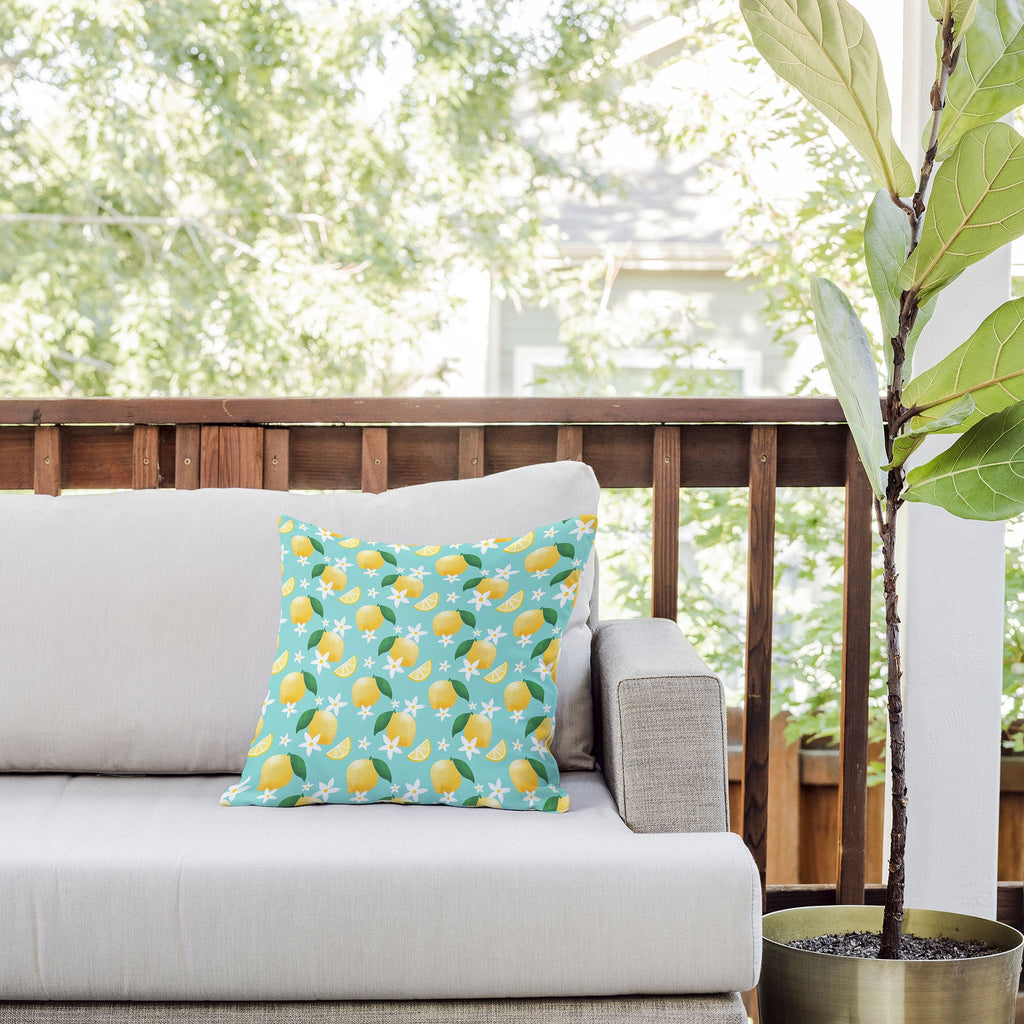 Design by Spark Lemon Florals Outdoor Throw Pillow