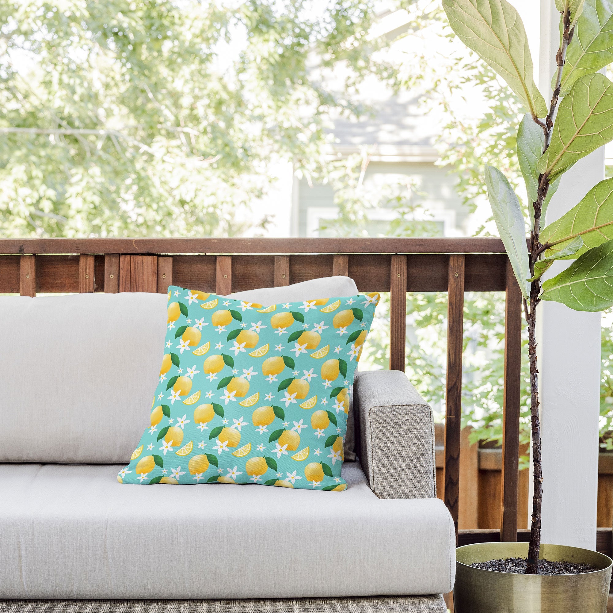 Design by Spark Lemon Florals Outdoor Throw Pillow