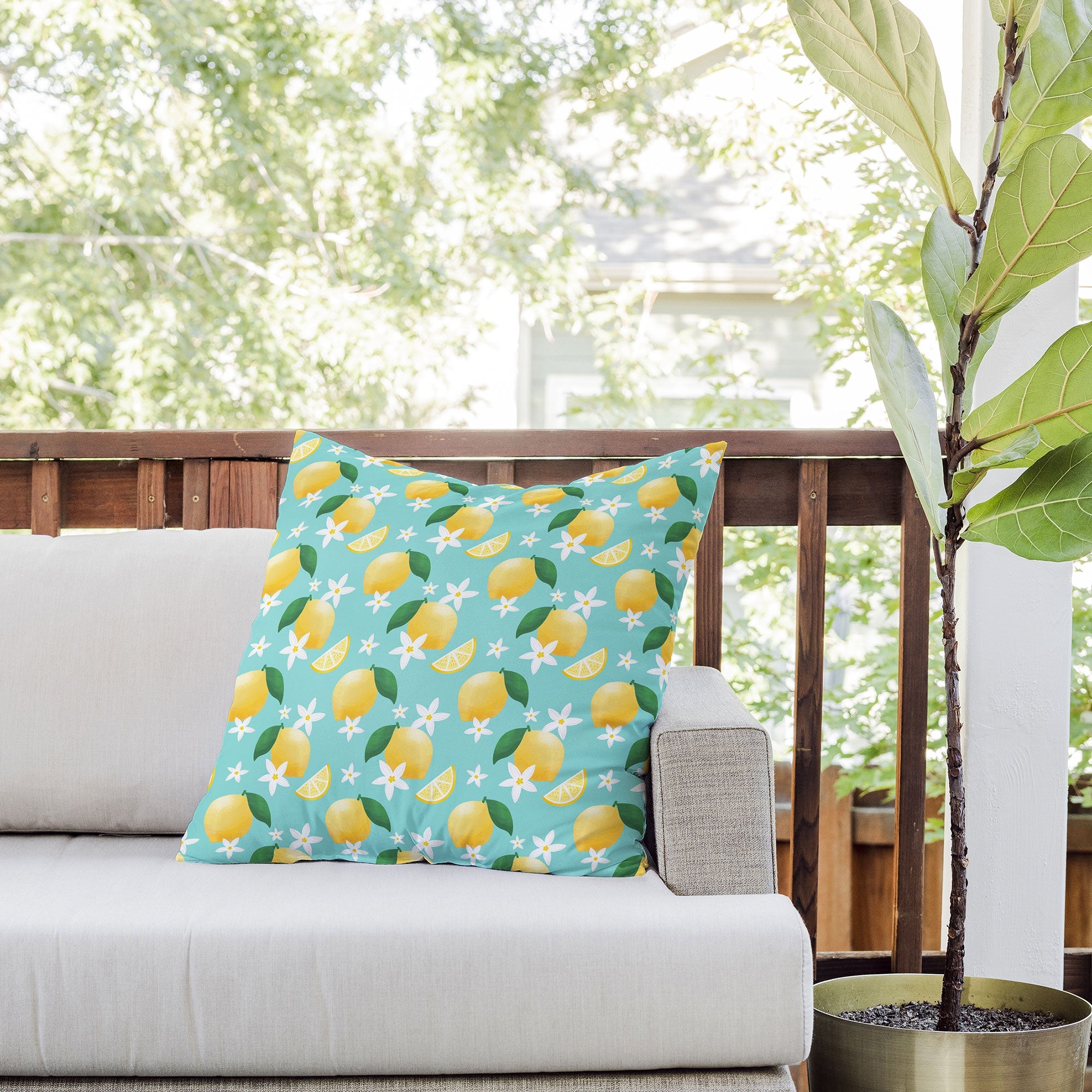 Design by Spark Lemon Florals Outdoor Throw Pillow