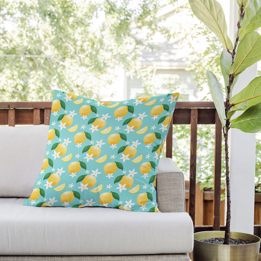 Design by Spark Lemon Florals Outdoor Throw Pillow