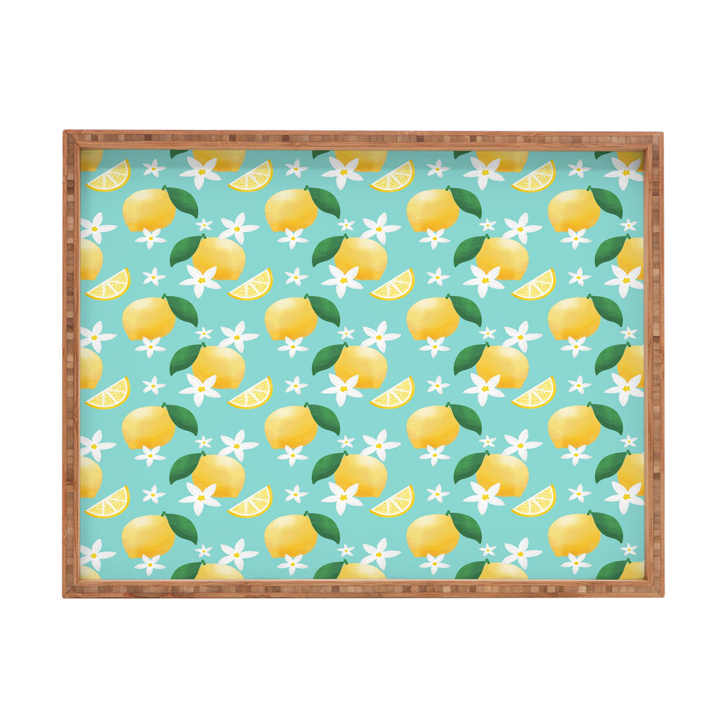 Design by Spark Lemon Florals Rectangular Tray
