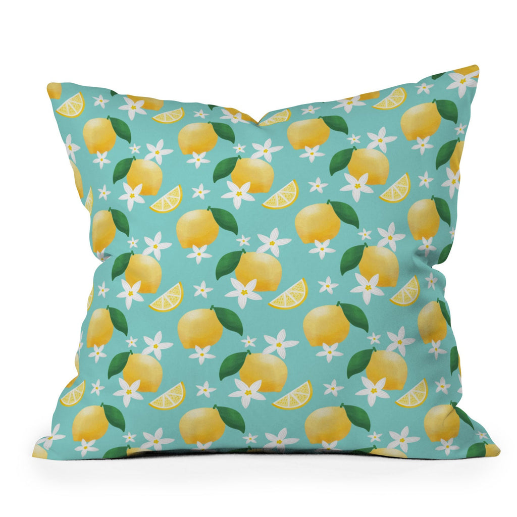 Design by Spark Lemon Florals Outdoor Throw Pillow