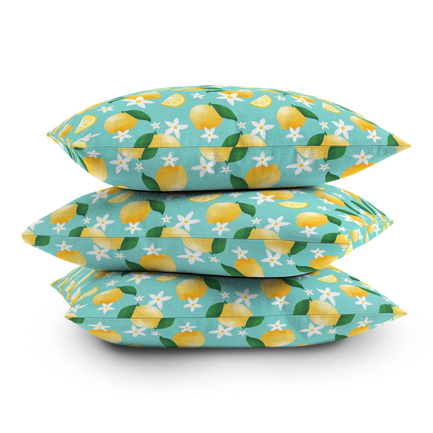 Design by Spark Lemon Florals Throw Pillow