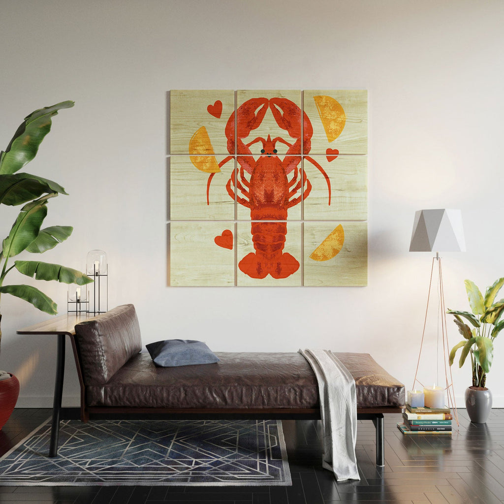 Design by Spark Lob You Lobster Wood Wall Mural
