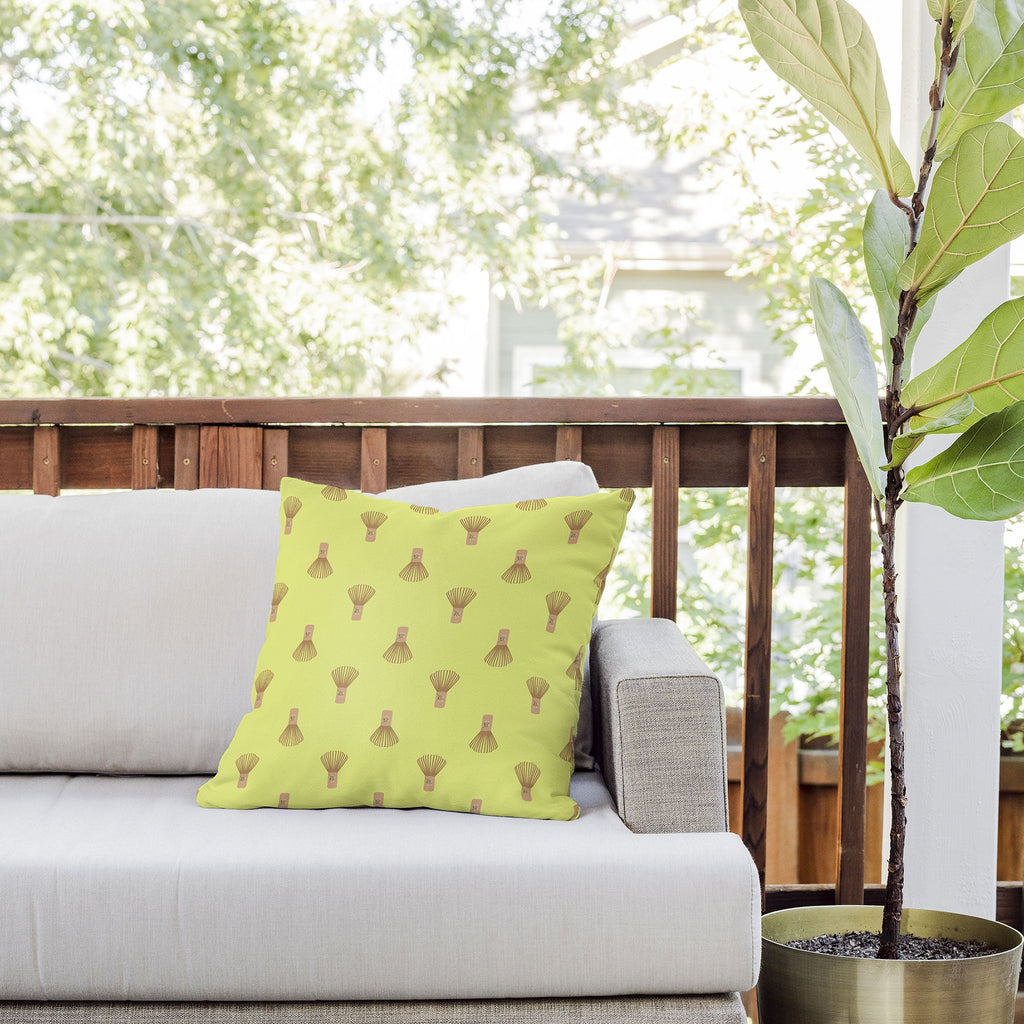 Design by Spark Matcha Whisk Outdoor Throw Pillow