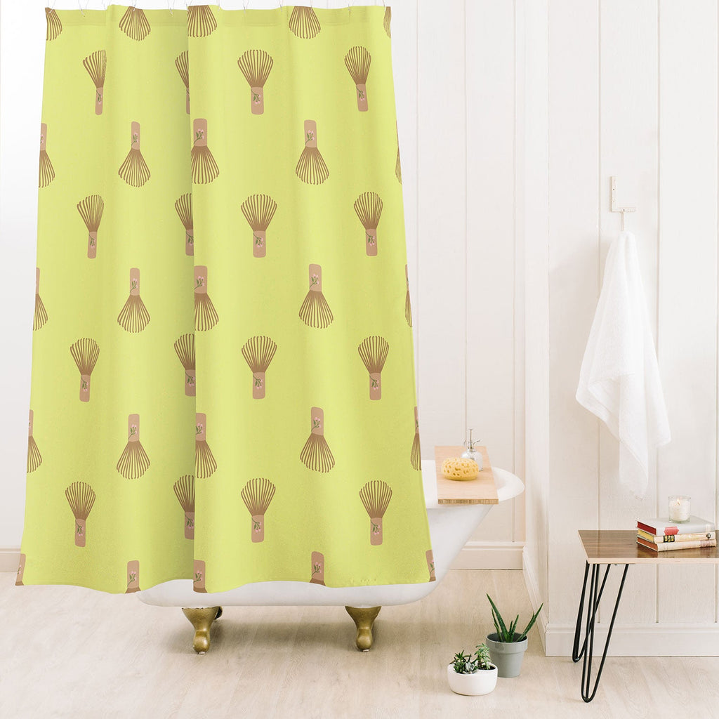Design by Spark Matcha Whisk Shower Curtain