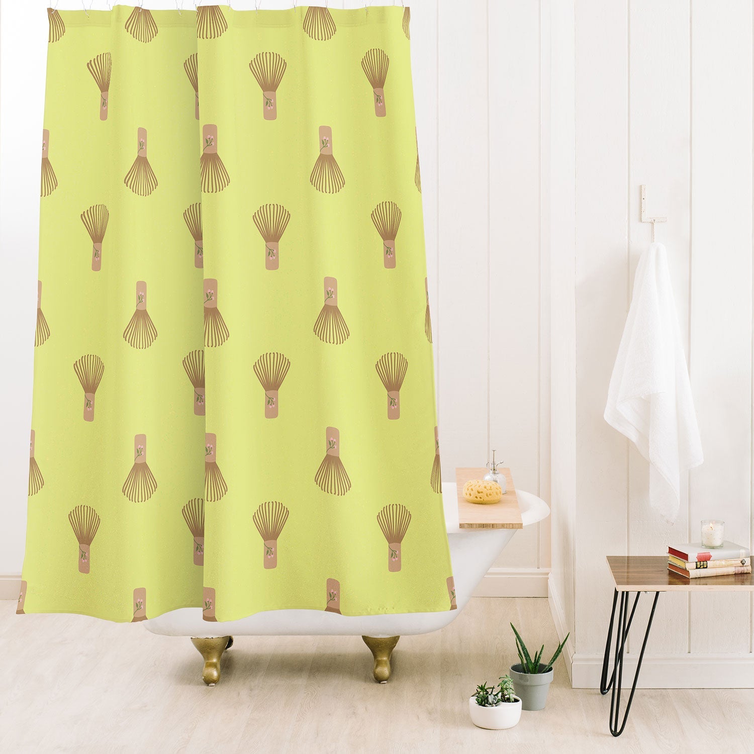 Design by Spark Matcha Whisk Shower Curtain