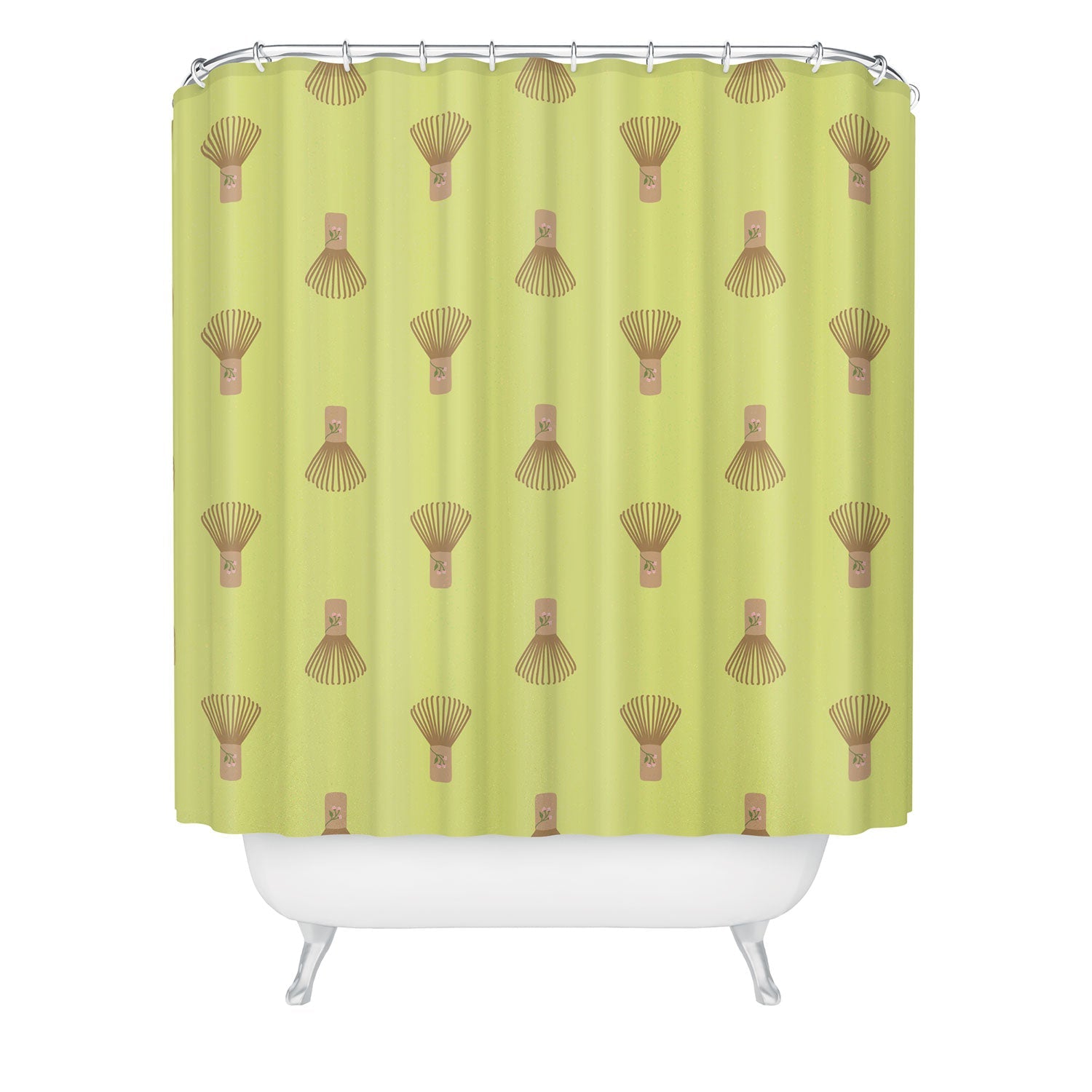 Design by Spark Matcha Whisk Shower Curtain