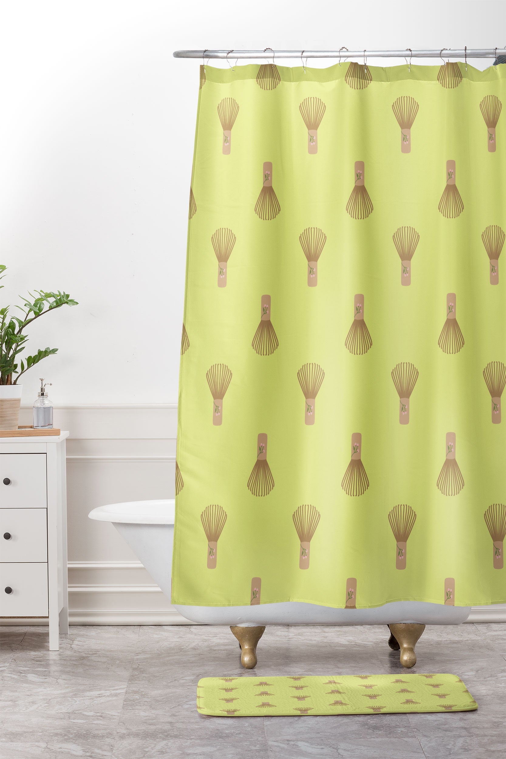 Design by Spark Matcha Whisk Memory Foam Bath Mat
