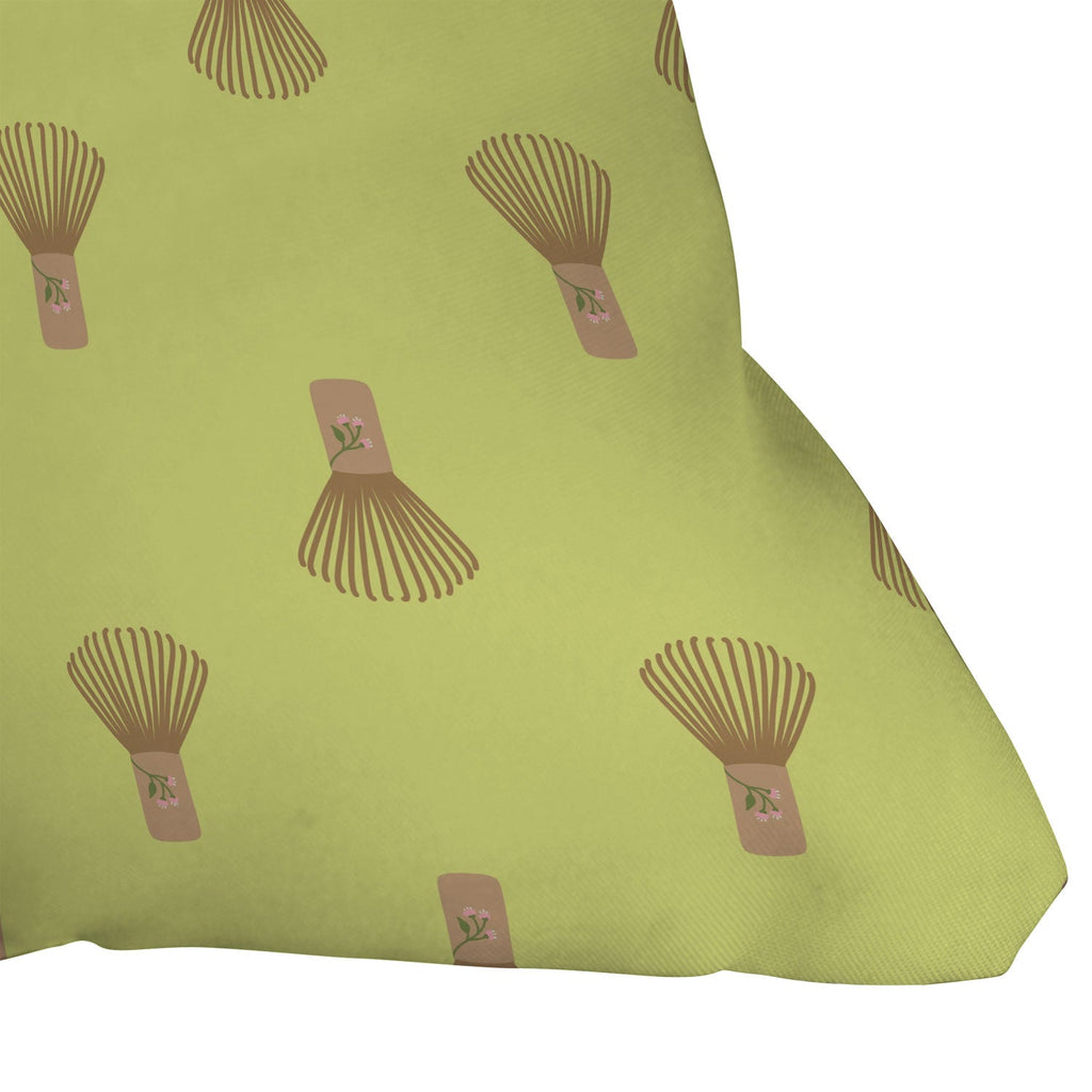 Design by Spark Matcha Whisk Throw Pillow