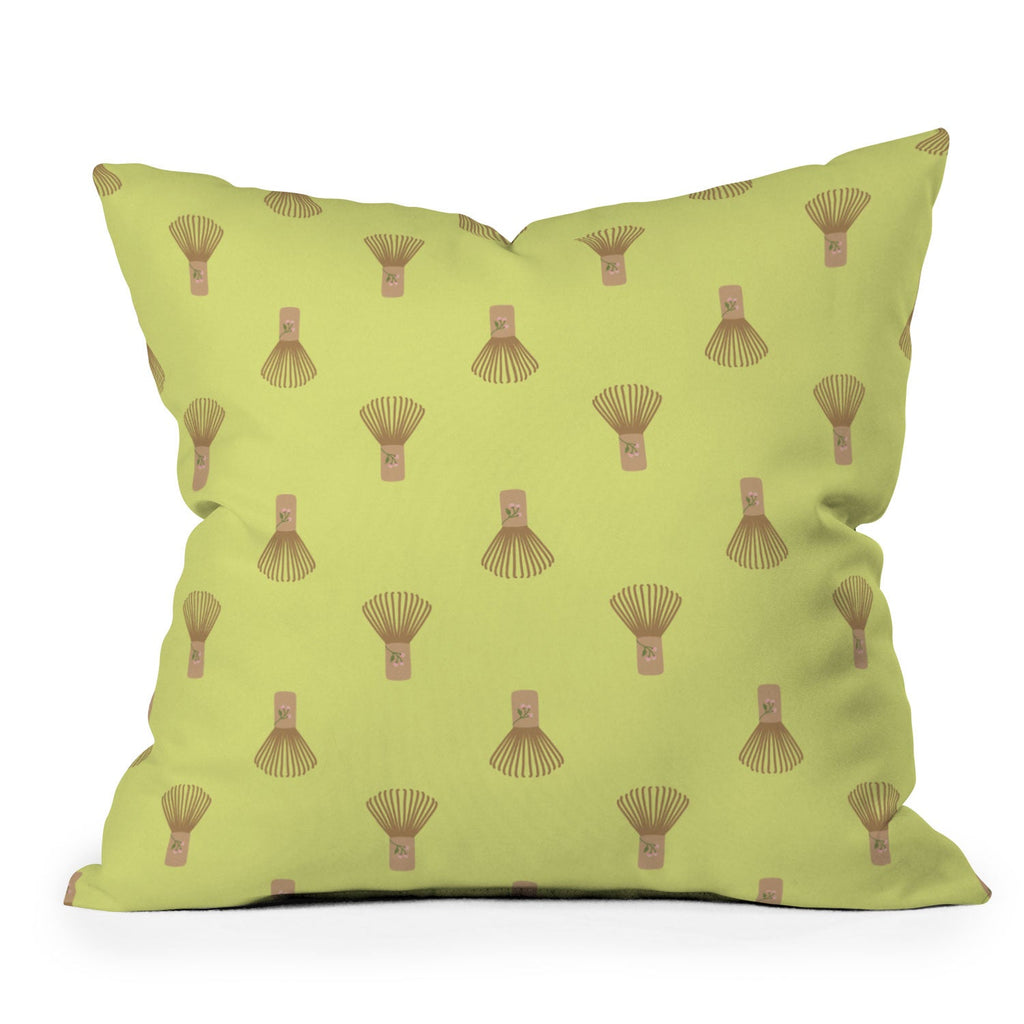 Design by Spark Matcha Whisk Throw Pillow
