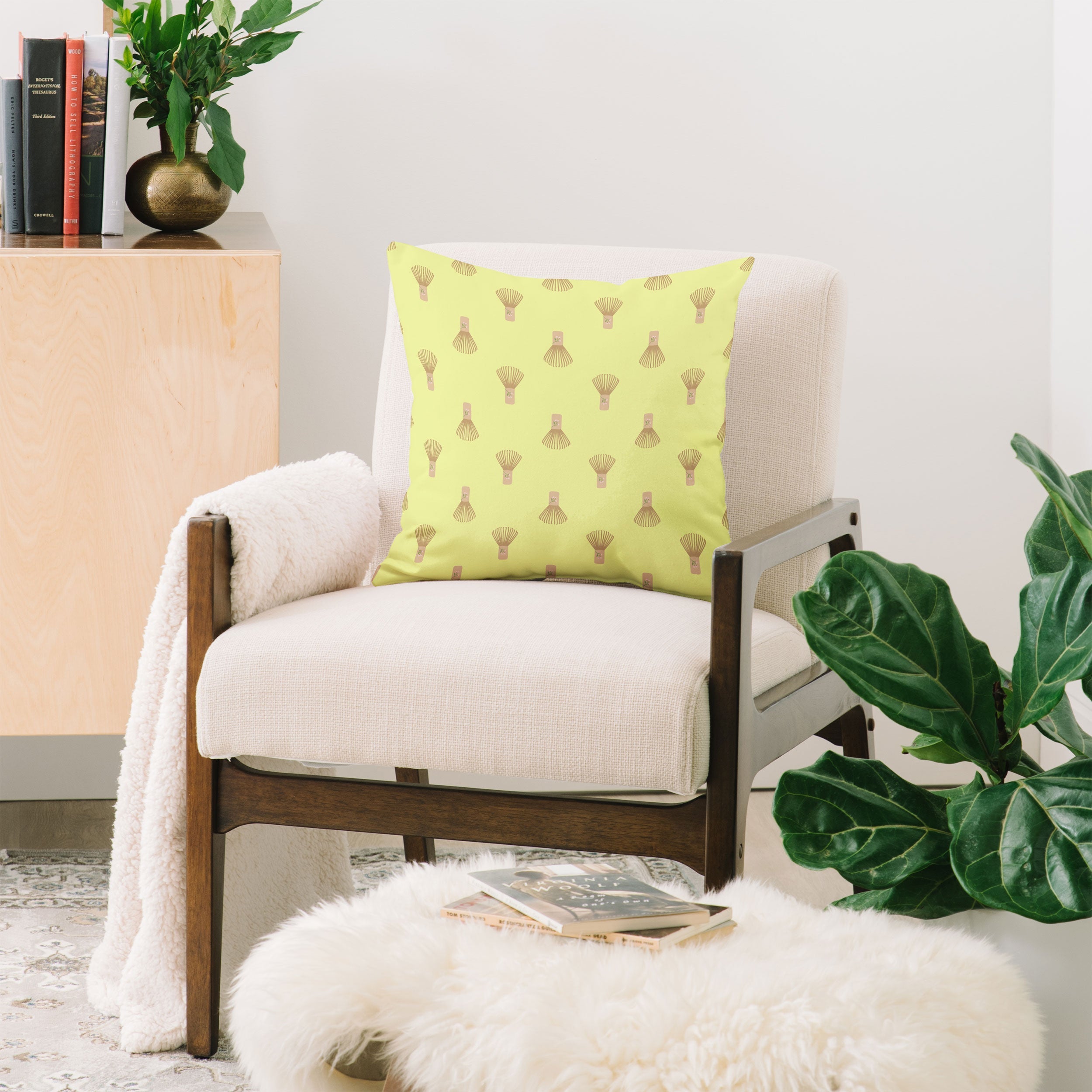 Design by Spark Matcha Whisk Throw Pillow