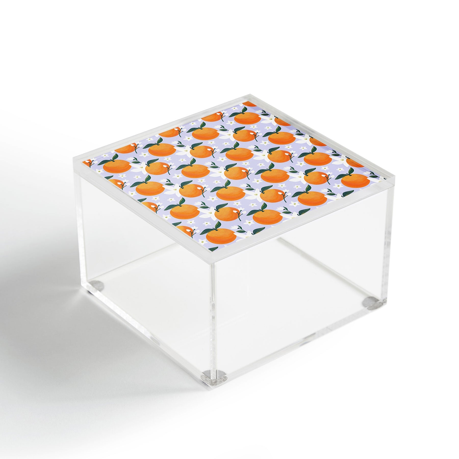 Design by Spark Orange Florals Acrylic Box