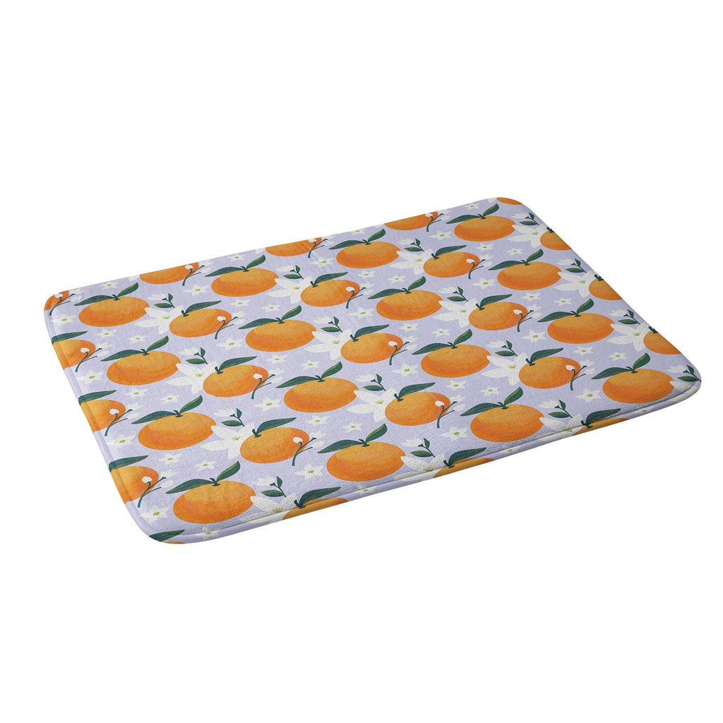 Design by Spark Orange Florals Memory Foam Bath Mat