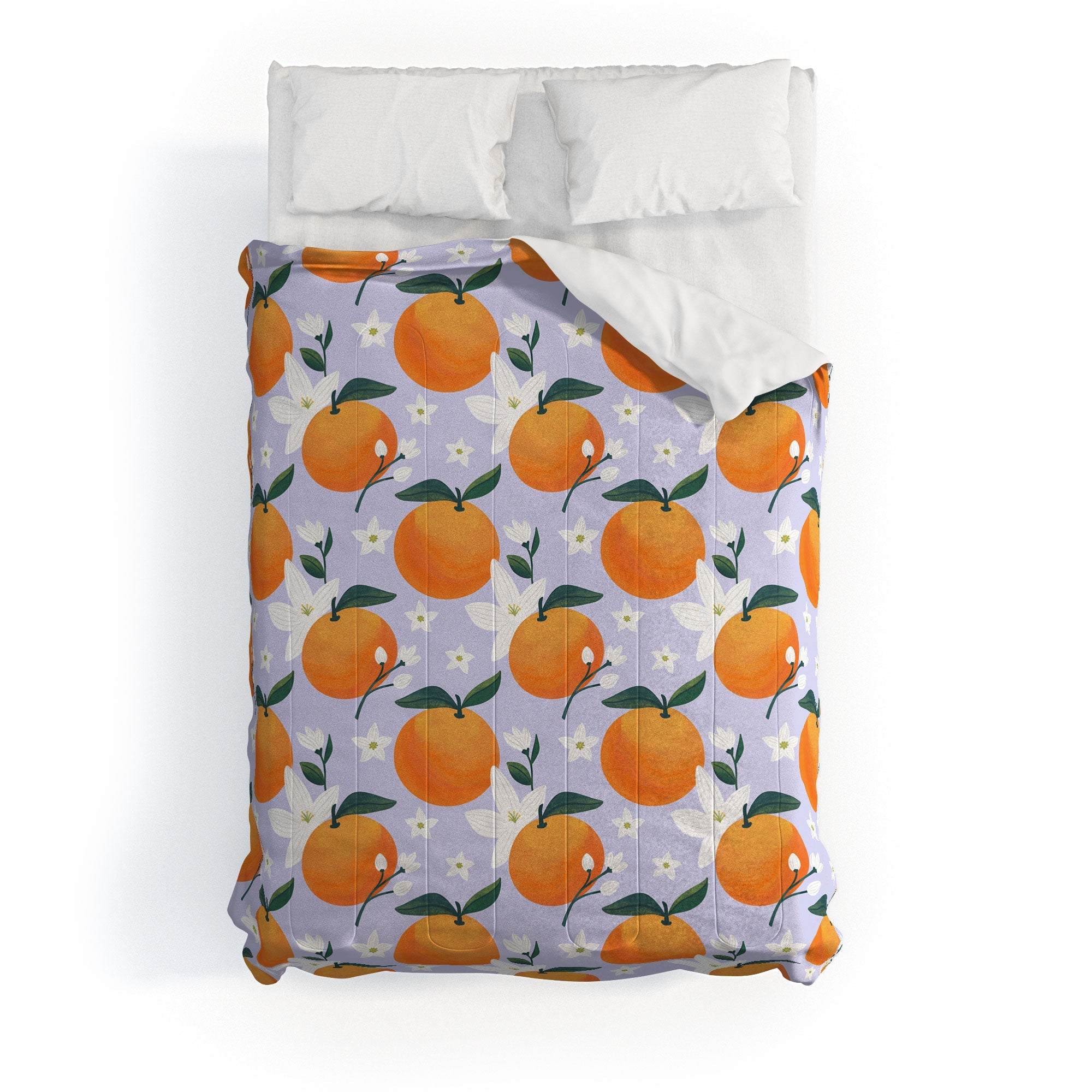 Design by Spark Orange Florals Comforter